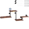 Industrial Pipe Shelving, Pipe Shelves with 4-Tier Wood Planks, Rustic