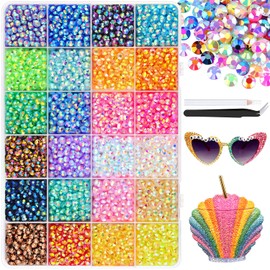 6600Pcs Mixed-Color Resin Rhinestones for Crafting, 5mm Non Hotfix Flatback Gems, Bedazzling Crystal for DIY Crafts Clothing Tumblers Mugs Shoes Fabric Decor Nail Art
