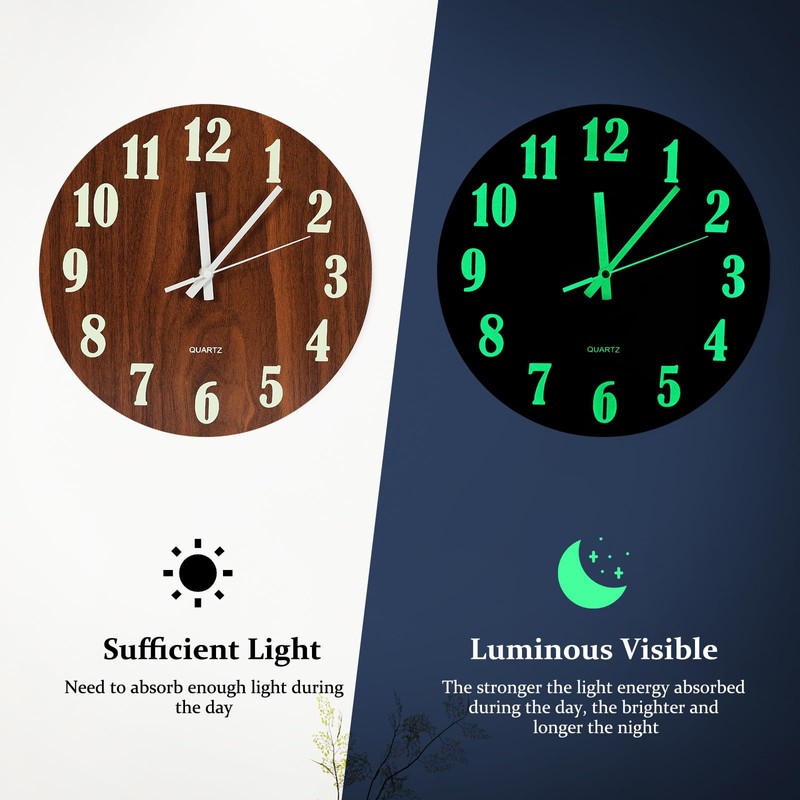 Blingbin Wall Clock, 12 Inch Glow in Dark Wall Clocks,