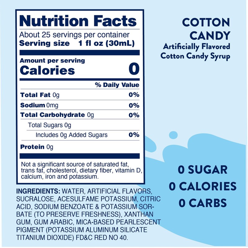 Jordan's Skinny Mixes Skinny Syrup Cotton Candy Flavored Zero Calorie