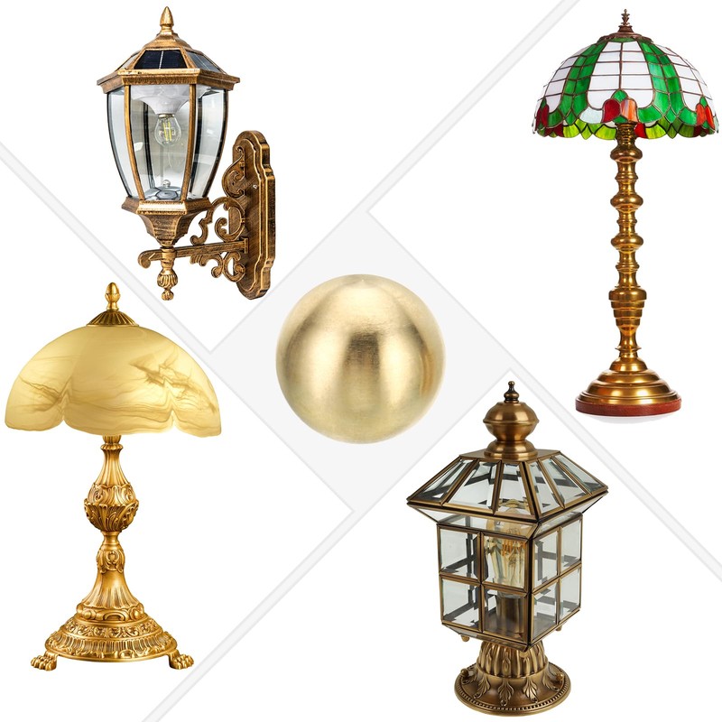 PATIKIL 17.5mm 20mm 25mm Ball Lamp Finials Caps Knob, 3pcs