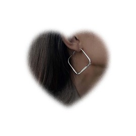 Large Square Hoop Earrings for Women Golden Large Hoop Earrings Geometric Hollow Square Earrings Exaggerated Square Earrings Jewellery for Girls Gifts, Alloy Steel