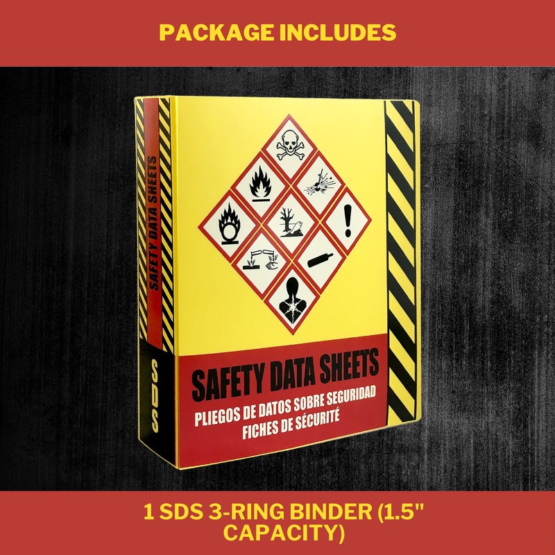 SDS Ring Binder, Heavy Duty 3 Ring Binder with 1.5