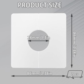 FENGCHUANG Heater Pipe Rosette Pack of 2, Rosettes for Radiator Pipes 24 mm, Snap-in Tap, Wall Hole, Pipe Cover, Collar/Wheel Ring for Pipes (White)