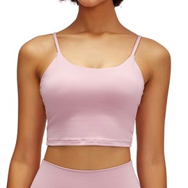 Lemedy - Sujetador Brasier Deportivo Acolchado para Mujer, para Entrenamiento, Correr, Yoga, sin Mangas, Rosado, M