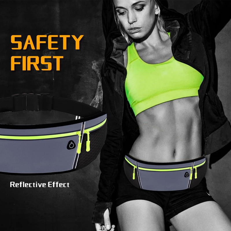 Running Belt with Reflective Strip Money Belt with Headphone Hole