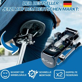 Air Seat Bicycle Saddle Suspension - Seat Post Spring-Loaded - The Original - Bicycle Saddle with Suspension Protects Spine - Bicycle Saddle Suspension 100% Comfort - Bicycle Accessories Spring-Loaded Seat Post XS