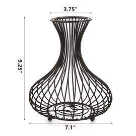 Tebery Metal Black Wine Cork Display Holder, Wine Stopper Collector, Decorative Free Standing Cork Storage Rack Catcher Container Cage, Holds 150 Wine Corks