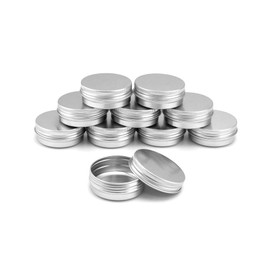 QWORK Pack of 30 Aluminium Cream Containers with Lids, Round Empty Jars for Cream Lotion Jewellery Sorting (30 ml)