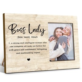 Boss Birthday Gifts for Women Wood Picture Frame Picture Frame for Desk Cool Gifts for Bosses Wall Picture Frames Unique Picture Frames Boss Lady Frame Funny Boss Gifts Picture Gifts - Jrm690