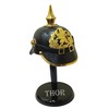 THORINSTRUMENTS Prussian Balck Leather PICKELHAUBE German Officer Helmet Black