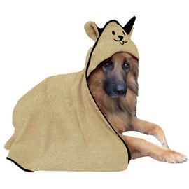 Canine Commerce Dante Dog Bath Towel -100% Cotton Dog Towel & Blanket with Ultra-Absorbent Fabric for Quick Drying