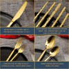 20-Piece Gold Silverware Set, Hammered 18/10 Stainless Steel Flatware Set