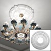 HEVSTIL Silver Ceiling Medallion PU Ceiling Medallion for Light Fixtures