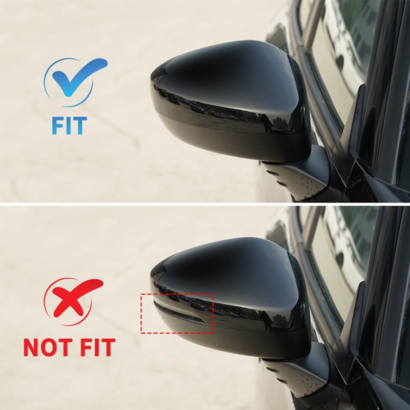 RACBOX Glossy Black Passenger Side Mirror Cover Rearview Mirror Cap