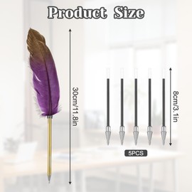 Nib Nib Set, Ballpoint Pen High-Quality Nib, Calligraphy Fountain Pen with 5 Replacement Cartridges for School, Wedding Gifts, Autographs, Offices, Business Gifts (Purple)