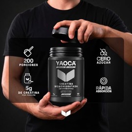 YAOCA I Creatina Monohidratada I Micronizada I 400g I 80 Servicios I Sin Sabor I Alta Pureza
