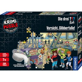 KOSMOS 683474 Crime Puzzle Die drei Kids Caution Slime Trap, 150 Pieces, Make Your Own Slime, Reading, Puzzling, Solving Puzzles, for Children from 7 Years, Detective Puzzle with Die drei Question