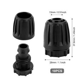 Tinoaly 10pcs 1/2 Inch Drip Irrigation End Caps, Anti-Drop Barbed Lock Nut End Plug Fittings for (1/2" ID x 0.6-0.63" OD) 16mm Drip Tubing Connectors for Garden Irrigation Watering System Accessories