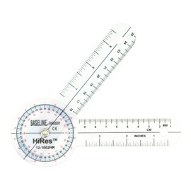 Baseline 360° ISOM High REs Goniometer, 6" ISOM, Measure Body Joint Angles Including Wrist, Elbow, Knee, for Physical Therapists and Healthcare Professionals, Plastic, Wipe Clean, Inches and Cm