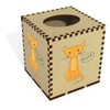 Square 'Cat Says Meow!' Wooden Tissue Box Cover (TB00061517)