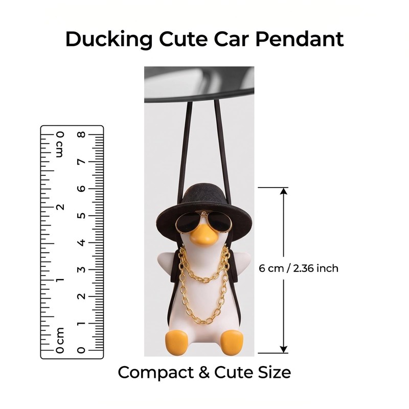 1 Pack Swing Duck Rear View Mirror Hanging Ornament, Rear