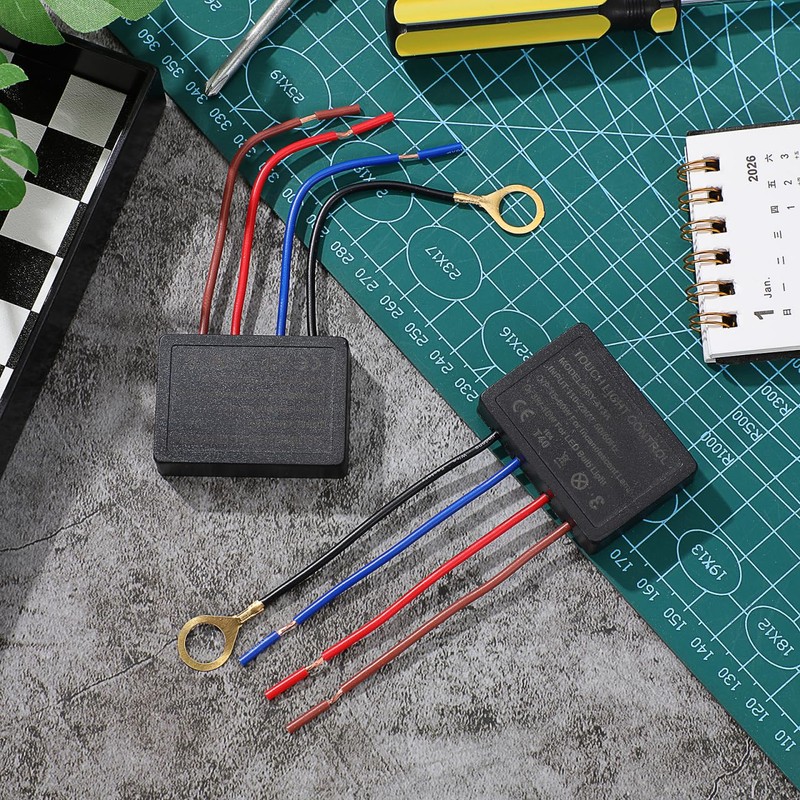 UKCOCO 2-Pack 3-Way Touch Sensor Dimmer Switch, ABS Repair Module