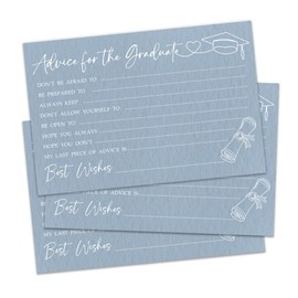 30 Pcs Graduation Advice Wishes Cards For Graduate 2025, Double Sided Fill In Blue Congrats Cards For Class Of 2025, Senior School, College Graduation Party Favor Decorations And Supplies(4 X 6")-A05