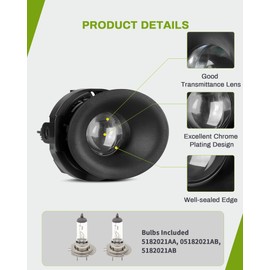 AUTOSAVER88 Fog Lights Compatible with 2015 2016 2017 2018 2019 2020 2021 2022 2023 Dodge Challenger Driving Fog Light Fog Lights Lamps Replacement Driver and Passenger Side