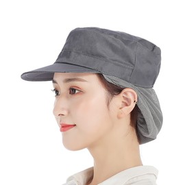 Sanitary Cap, Set of 2, Hat, Kitchen, Sanitary Hat, Lunch Cap, Cooking, Drink, Work, Clean, Hair, Breathable, Plain, Cotton, Half Net, Unisex, Gray