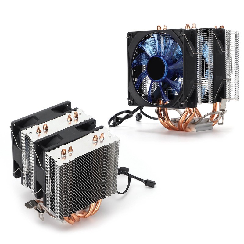 CPU Air Cooler Dual Tower 4 Heatpipes LED Light CPU