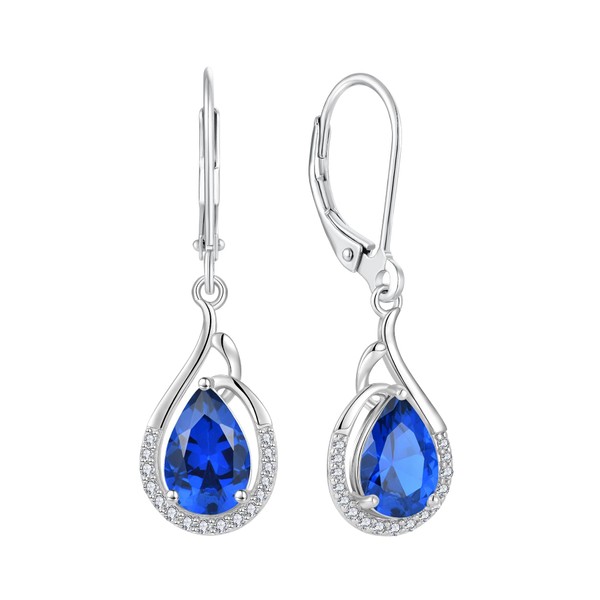 Starchenie Earrings 925 Sterling Silver Birthstone Zircon Water Drop Pendant