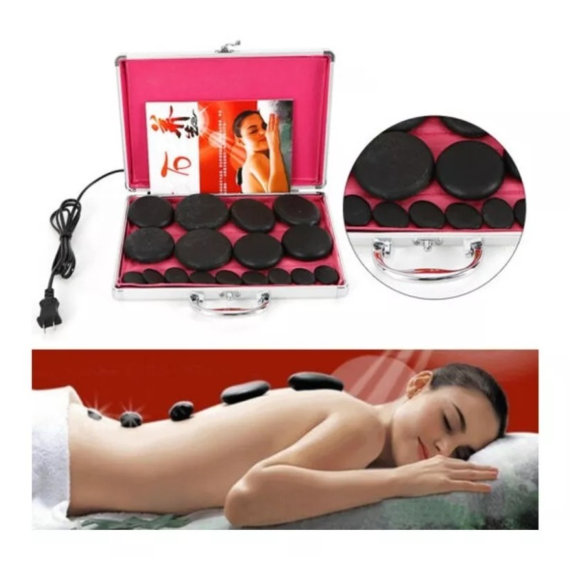 Extreme Beauty Kit De Piedras Calientes Con Calentador 16 Piedras