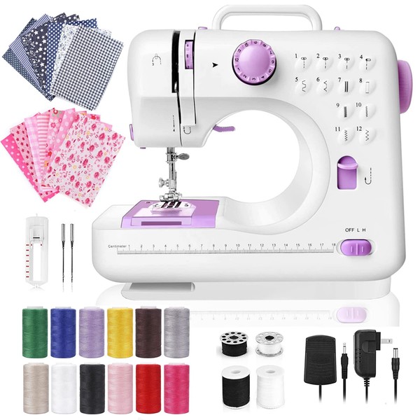 Dechow Sewing Machine for Beginners, Electric Mini Portable, 12 Built-in