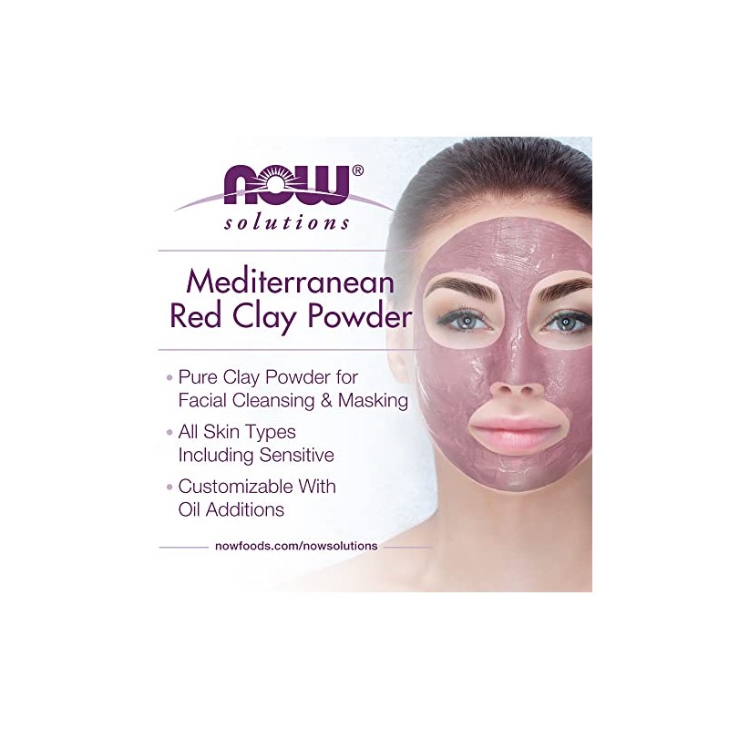 NOW Solutions Red Clay Powder Moroccan, 14-Ounce