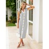 Simplee Womens Button Striped Summer Dress Casual Maxi Knit Work