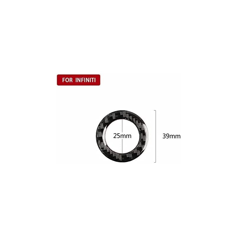 Winterwell Car Interior Carbon Fiber Engine Start Button Ring Cover