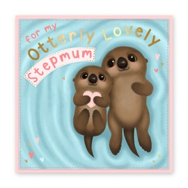 Step Mum Mothers Day Card - Birthday Card For Step Mum - 'Otterly Lovely Step-mum' - Happy Birthday For Her Women - Step Mum Gifts - Comes with Fun Stickers
