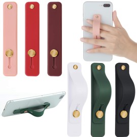 Weewooday 6 Pieces Phone Grip Holder Cell Phone Grip Strap Telescopic Phone Finger Strap Stand Universal Finger Kickstand for Most Smartphones (Vintage Colors)