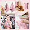 Mindsoft 2 Pcs Fall 3D Pink Pumpkin Jacquard Hand Towels