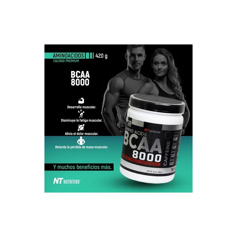 Aminoácidos Bcaa 8000 Cafeína 30 Servicios Nt Nutrition Sabor Sandía