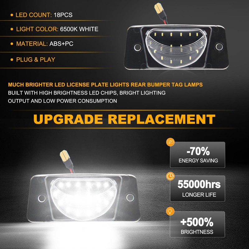 Gempro Led License Plate Light Tag Lamp Assembly Compatible with