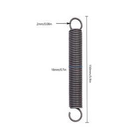 BDHI 2pcs 150mm Extended Compressed Spring Tension Compressed Spring Small Dual Hook Ends Spring for Tents awnings caravans - Fastening Accessories(Y118-2)