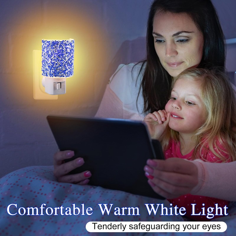 LED Night Light Plug Into Wall, Crystal Nightlight with Manual