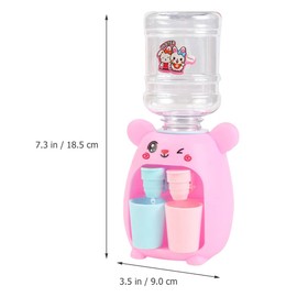 Alipis Mini Water Dispenser, Miniature Animal Water Cooler Toy Cute Bunny Water Fountain Tiny Tabletop Water Machine Toy Dollhouse Accessories Gifts for Kids Toddler (Pink)