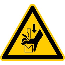 Sticker "Warning of the risk of squeezing the hand between tools of a press" film ISO 7010 W030 | SL 5-30 cm made in Germany, sizes name: 20 cm