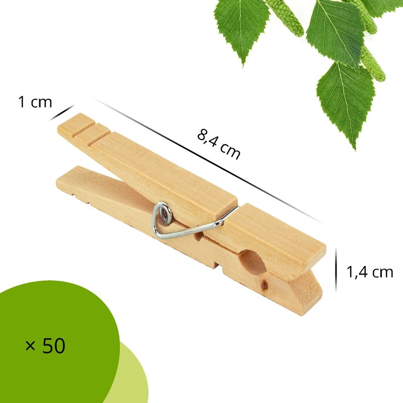 Wooden Clothes Pegs A00148025 Natural Birch Wood 84 mm Pack