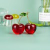 LONGWIN Crystal Cherry Figurine Glass Fruit Status Paperweight Home Decor