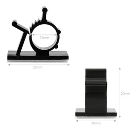 GWHOLE 60 Pcs Adjustable Adhesive Cable Clips Cord Organizer Wire Management for Car, Office and Home