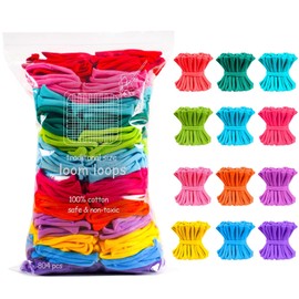 Disracker 804 PCS Refill Loops for 7 inch 10 inch Weaving Looms - 12-Color Loom Loops Set, Weaving Kit for Kids and Adults, Gifts for Ages 5 6 7 8-12 13